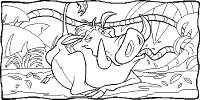 A coloring page of the lion king